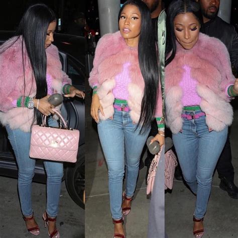 nicki minaj pink chanel bag|nicki minaj gold coat.